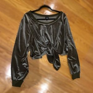 Dark Green Velvet Top